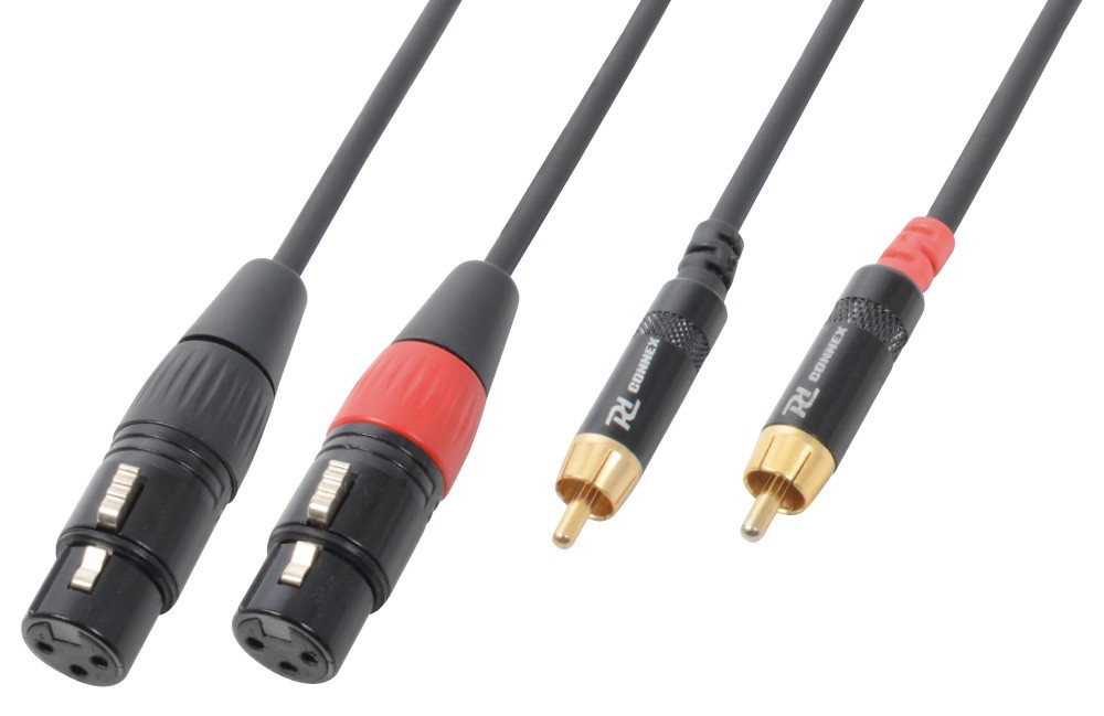 CX68-3 Cable 2 XLR Female - 2 RCA Male 3M